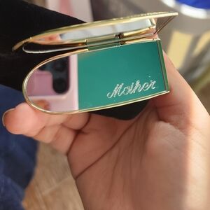 Guerlain New Gold Lipstick Case Engraved "Mother" w Le Beige Amande New Lipstick